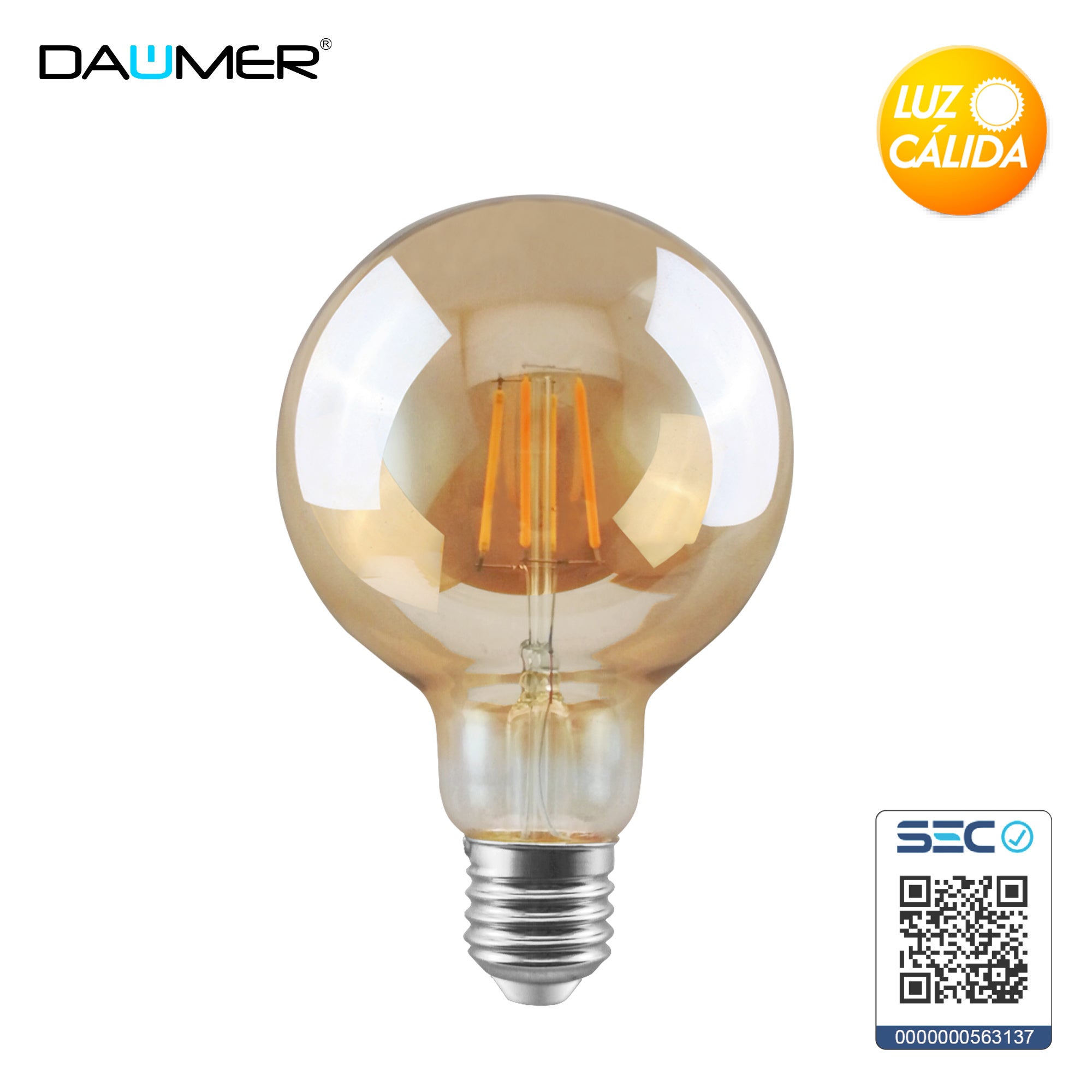 AMPOLLETA LED AMBAR G95 8W