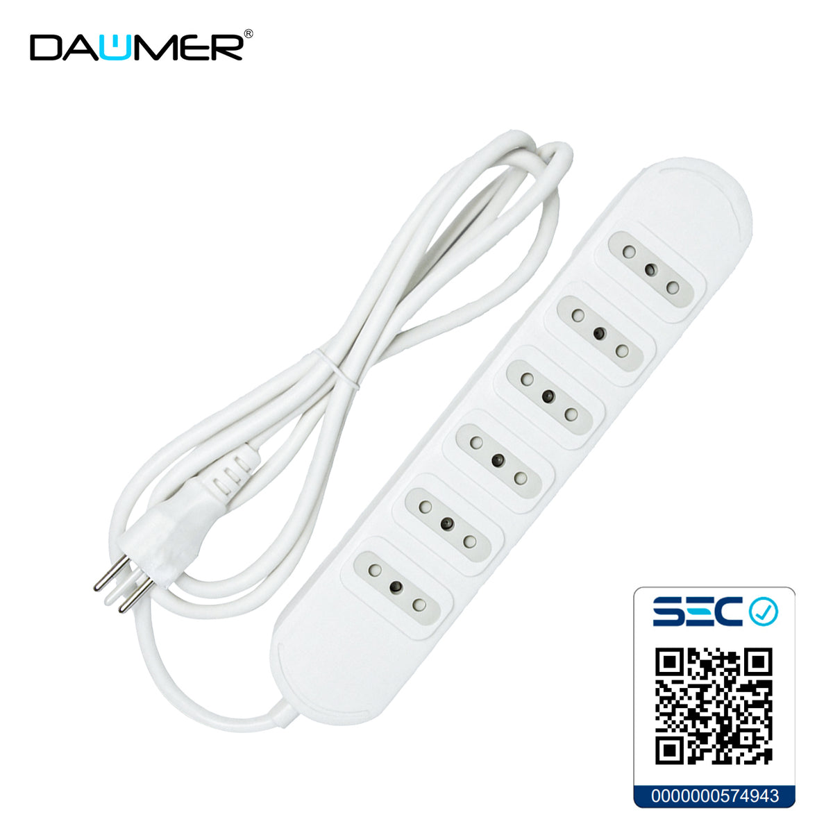 ALARGADOR 6 ENCHUFES BLANCO 1.5MTS - Blanco